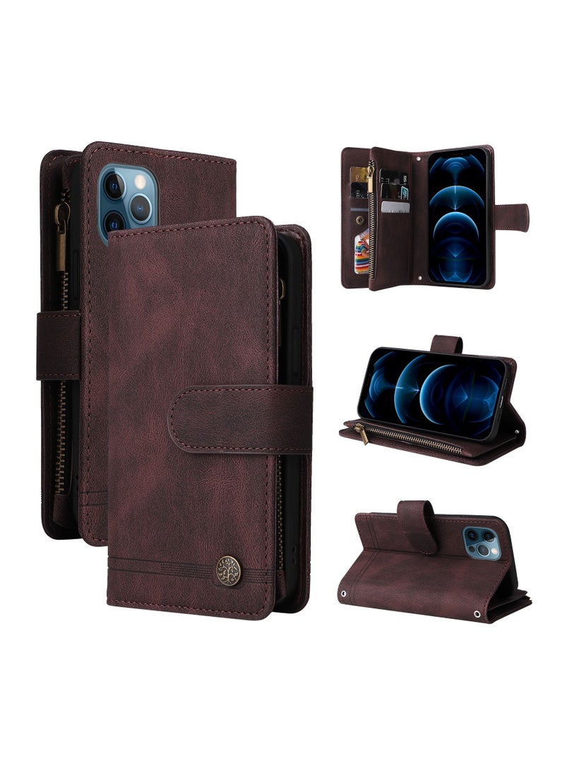 Suteni Flip Cover Leather Hidden Card Slots Phone Case for iPhone - Image 3