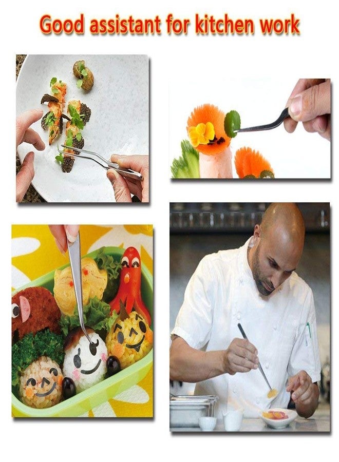 بينوفك ملاقط طهي، طقم من 4 قطع، 6.3 بوصة، ملاقط مطبخ من الفولاذ المقاوم للصدأ، أدوات طهي احترافية لتحضير الطعام بتصميم أنيق - Image 2