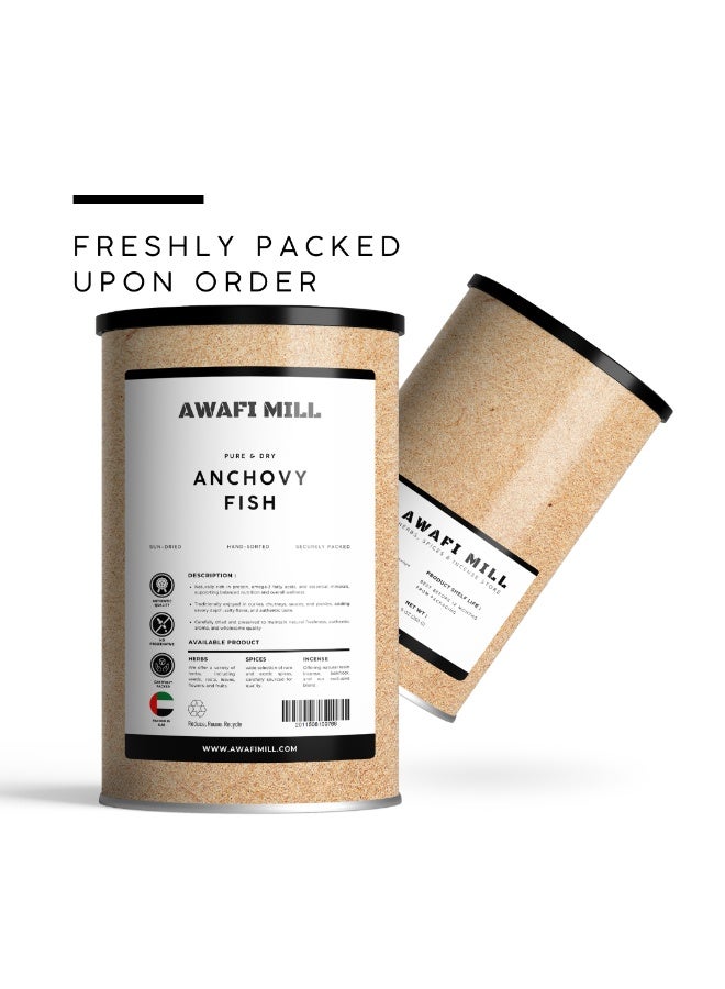 AWAFI MILL Dry Anchovy Fish (Nethali) | Sun-Dried Whole Anchovies for Curries, Stir-Fries, Chutney Podi, Stocks & Crispy Snacks | Edible Seafood - 100 g | 3.5 Oz - Image 5