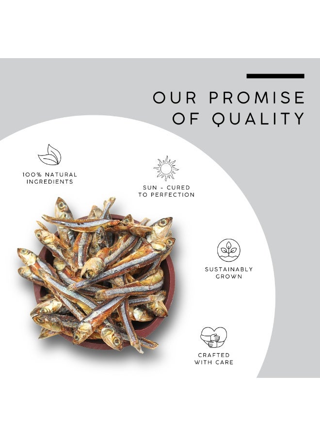 AWAFI MILL Dry Anchovy Fish (Nethali) | Sun-Dried Whole Anchovies for Curries, Stir-Fries, Chutney Podi, Stocks & Crispy Snacks | Edible Seafood - 100 g | 3.5 Oz - Image 4