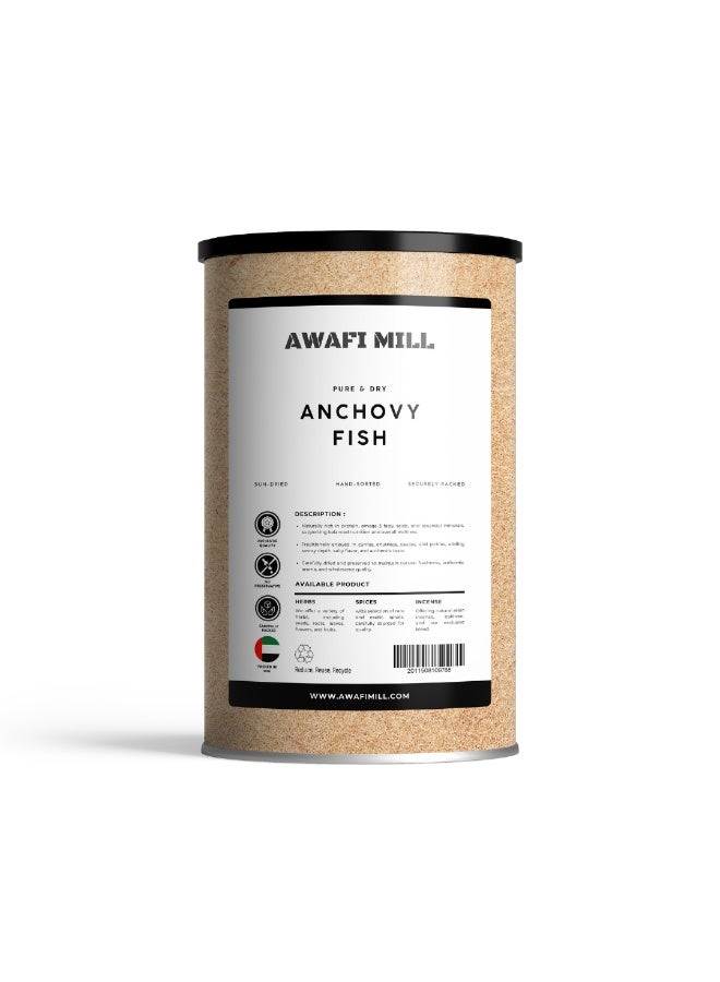 AWAFI MILL Dry Anchovy Fish (Nethali) | Sun-Dried Whole Anchovies for Curries, Stir-Fries, Chutney Podi, Stocks & Crispy Snacks | Edible Seafood - 100 g | 3.5 Oz - Image 1