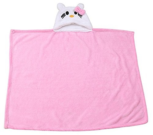BRANDONN Ultra Soft Pink-White Contrast Hooded Premium Baby Blanket Cum Bathrobe for Babies - Image 3