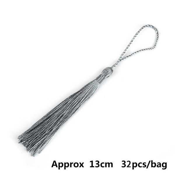 Polyester silk tassel hanging ring small tassel high-grade ice silk tassel pendant earrings accessories diy jewelry accessories Grey 32/bag