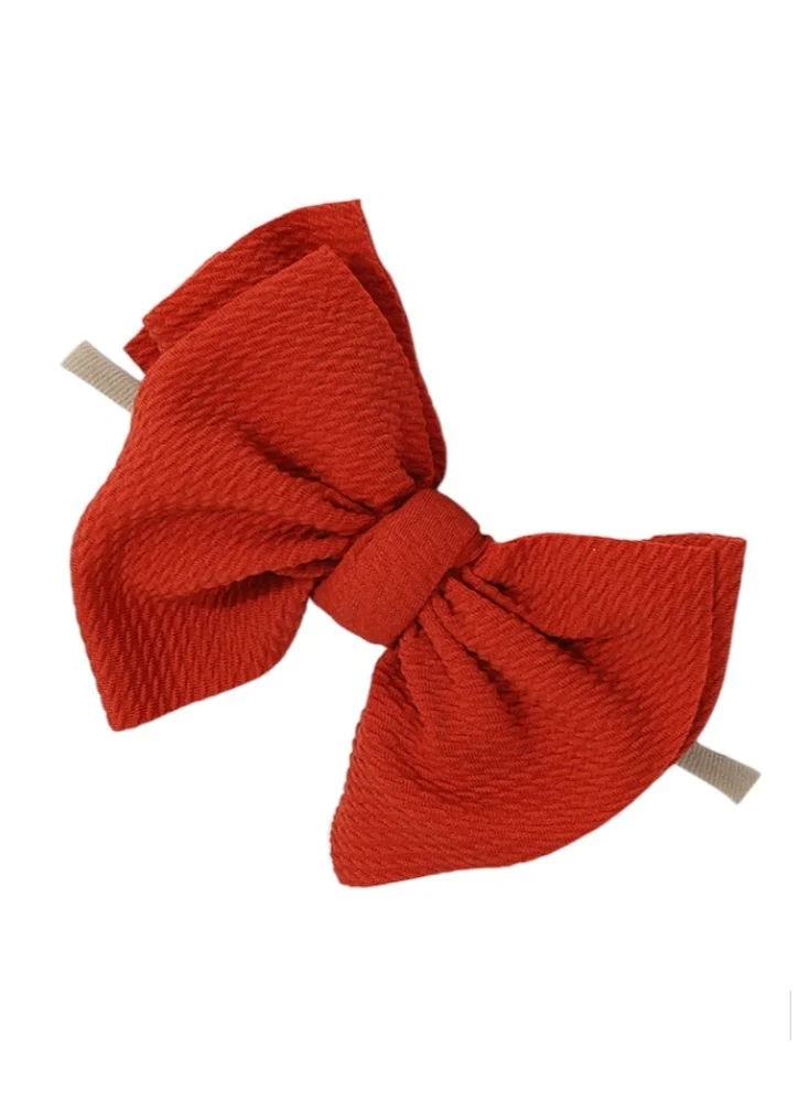 Bambimici Bambimici - Lara Assorted Ribbon Bow Headband for Babies -Peach, White, Dark Orange