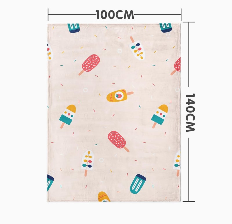1ST STEP New Born Baby Blanket All Season Printed Single Super Soft Wrapper Sheet for AC Room for Baby Boys Baby Girls Babies Ice Cream 100 X 140 cms - Image 2
