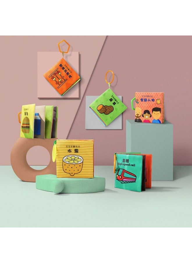 Baby Toys Three-Dimensional Cloth Book Tear Not To Rip Early Teaching Bite Washable Children Children Enlightenment Baby Hand Tear Book-Colour:6 Palm Books-gift Box  - Image 1