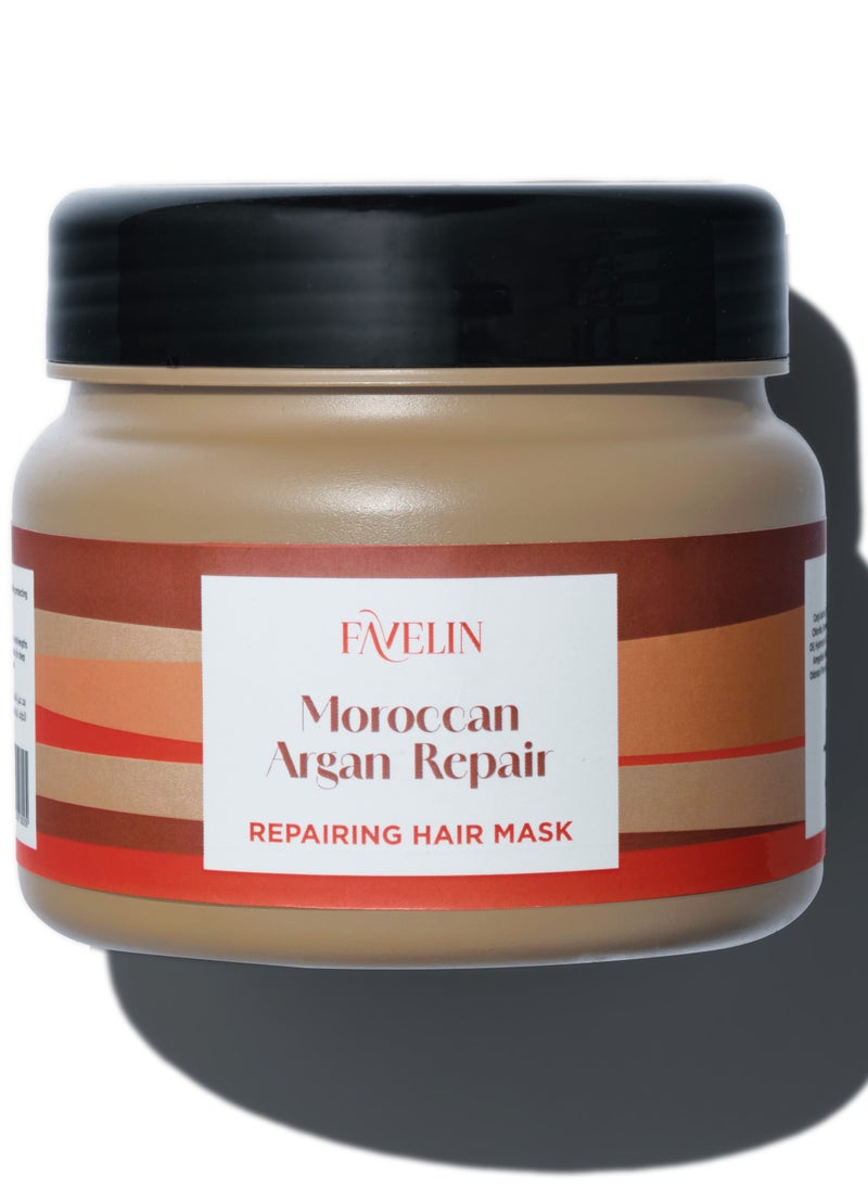 favelin Moroccan Argan Repairing Hair Mask | Infused with Collagen, Keratin & Pro-Vitamin B5 | 500 ml  - Image 1