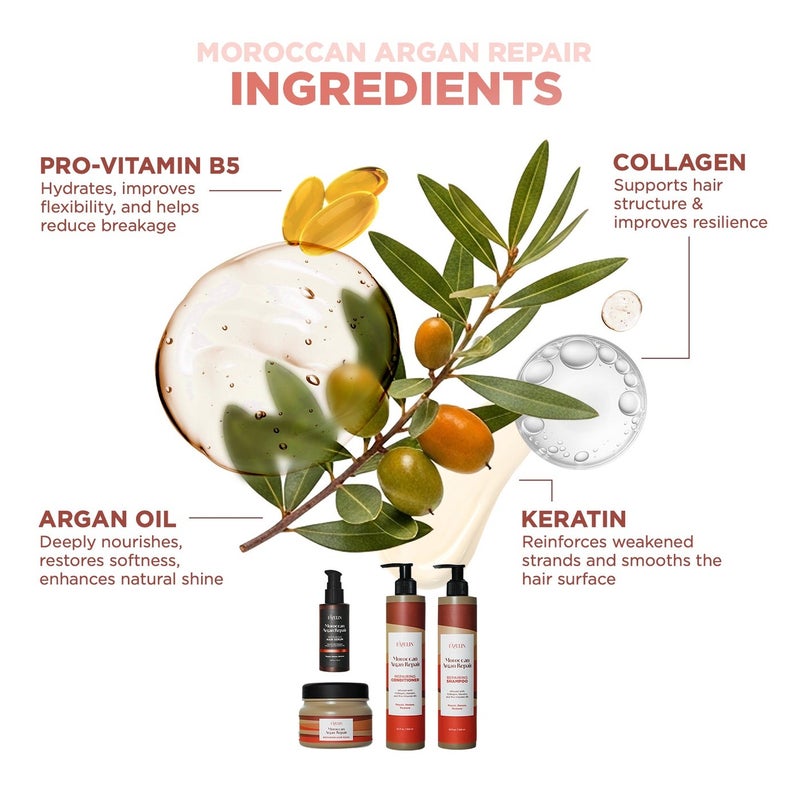 ڤاڨلين ماسك ترميم الشعر بالارغان المغربي غني بالكولاجين والكيراتين  500 مل - Image 5