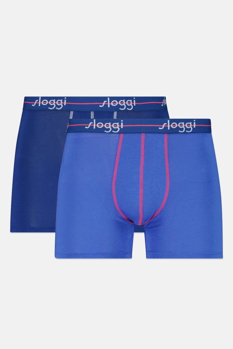 sloggi Men 2 Pieces Brand Logo Boxer Brief, Multicolor - Image 1