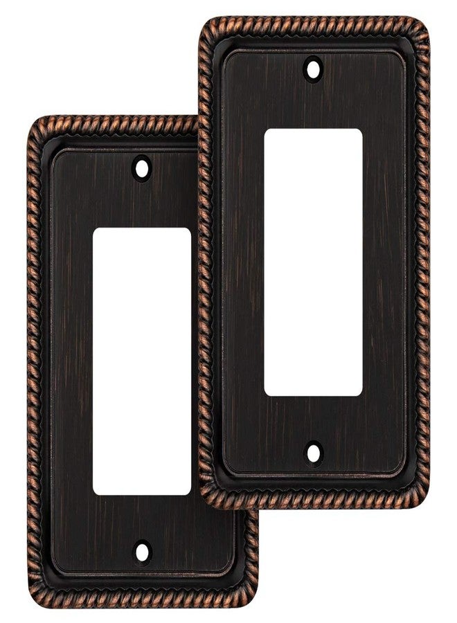 Henne Bery Rope Edge Decorative Wall Plate Switch Plate Outlet Cover (Single Decorator, 2 Pack, Aged Bronze) - Image 1