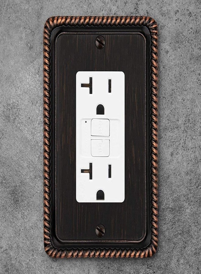 Henne Bery Rope Edge Decorative Wall Plate Switch Plate Outlet Cover (Single Decorator, 2 Pack, Aged Bronze) - Image 4