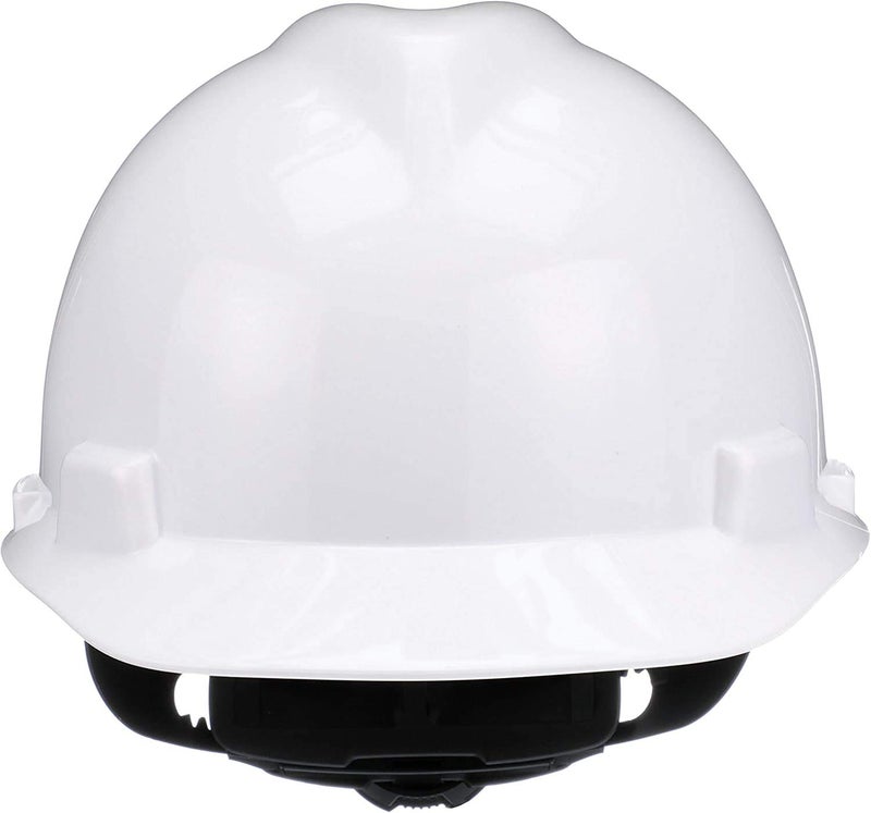 MSA 475358 V-Gard Cap Style Safety Hard Hat With Fas-Trac III Ratchet Suspension | Polyethylene Shell, Superior Impact Protection, Self Adjusting Crown-Straps - Standard Size in White - Image 3
