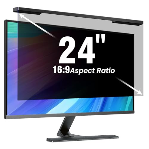 ZpTsarinal Hanging 24 Inch Computer Privacy Screen Filter, Hanging Computer Screen Privacy Cover, Compatible with, 24 Inch 16:9 Widescreen Monitors, Protect Eyes from Glare and Blue Light - Image 1