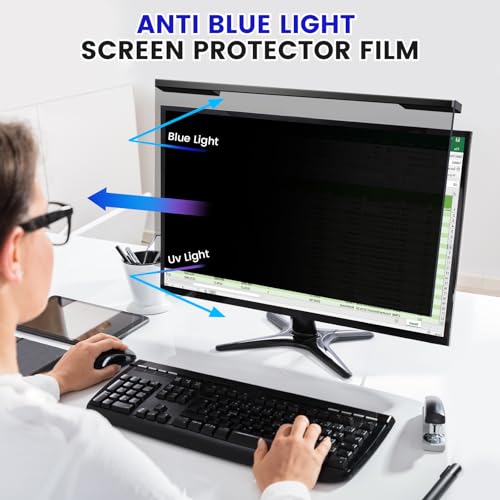 ZpTsarinal Hanging 24 Inch Computer Privacy Screen Filter, Hanging Computer Screen Privacy Cover, Compatible with, 24 Inch 16:9 Widescreen Monitors, Protect Eyes from Glare and Blue Light - Image 5