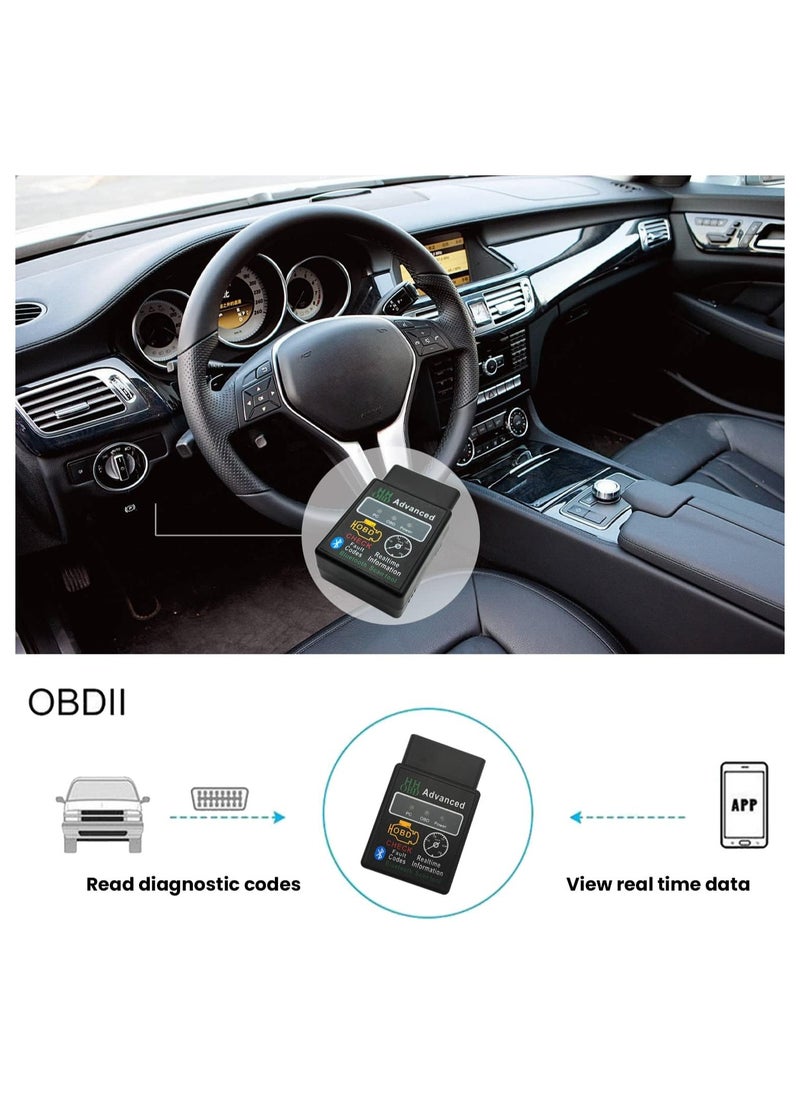 Generic - Car HH OBD Advanced OBD2 Bluetooth Scanner Read and Erase Car Fault Code Engine Light Scanner Code Reader for Andriod Pc iOS - Image 1