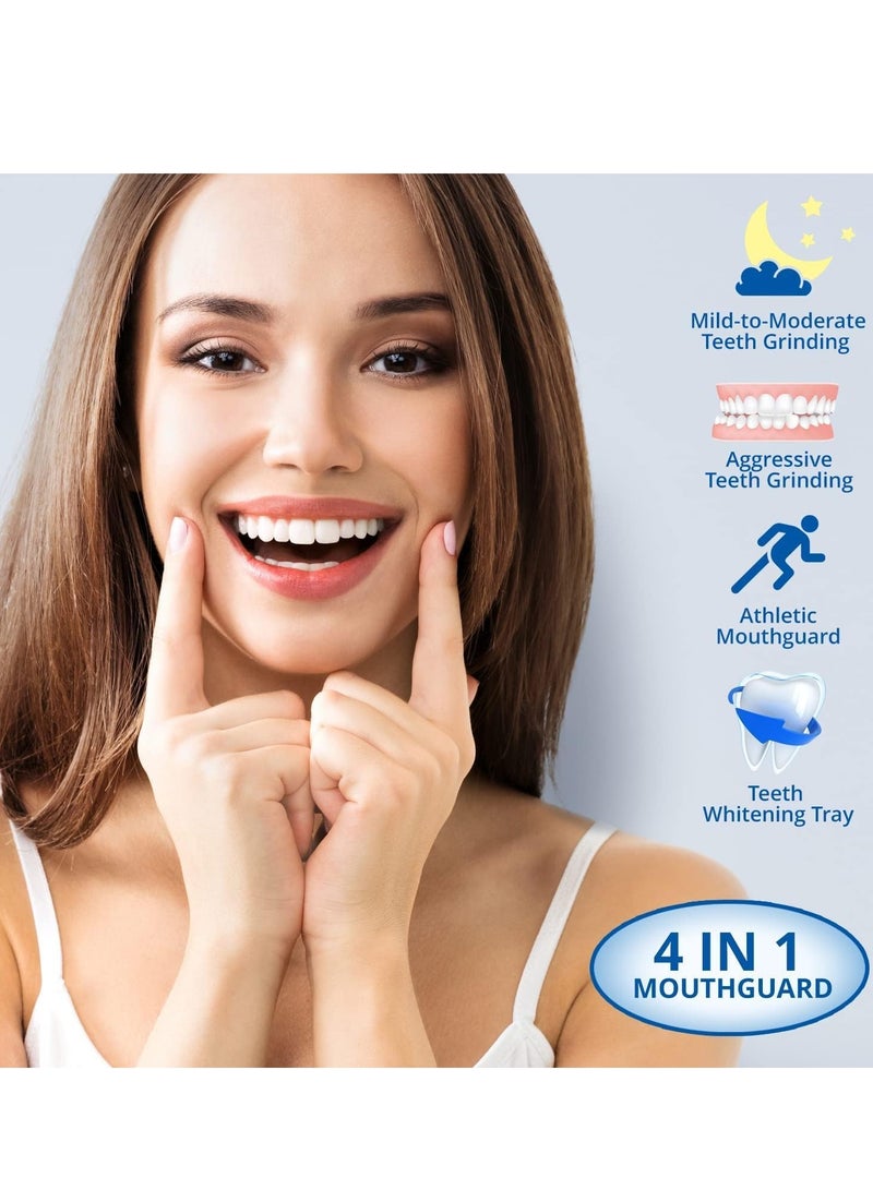 Mouth Guard for Grinding Teeth, Moldable Night Mouth Guard for clenching Teeth Bruxism & TMJ, Reusable Mouth Guard for Sleeping at Night, 2 Sizes with Hygiene Case - Image 2