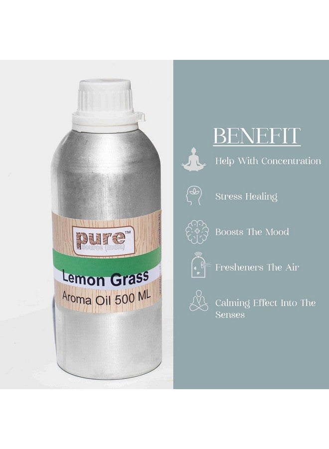 Pure Source India زيت الليمون العشبي من مصدر نقي الهند 500 مل في زجاجة ألمنيوم - Image 3