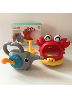 Shake The Same Style Bubble Blowing Machine Shark Bathroom Bath Toy Children's Outdoor Water Crab Blowing Foam Making Machine-Color:Crab Bubble Bubble Elephant (Color Box)