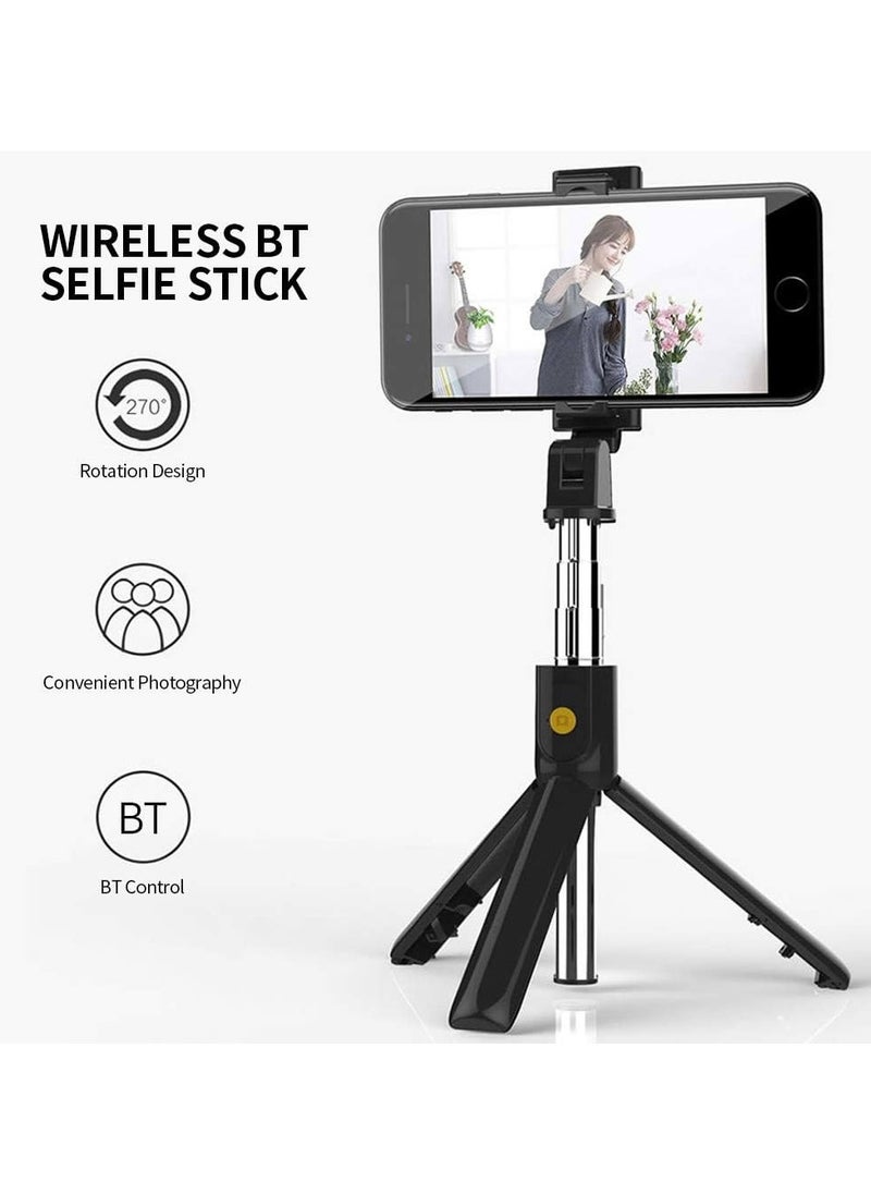 Cacktlet - K07 Integrated Tripod BT 4.0 Wireless Selfie Stick for Smart Phone Black - Image 1