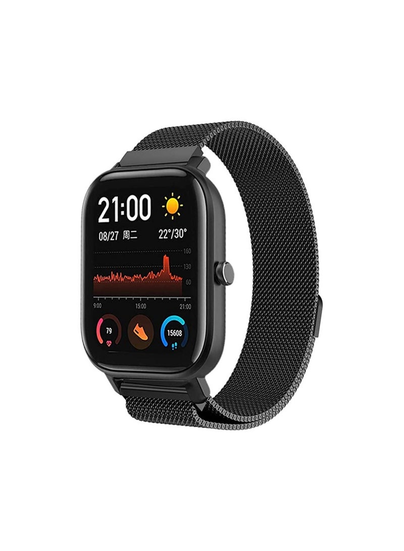 Magnetic Strap for iWatch - Metal Loop Magnetic Band for Apple Watch 42mm, 44mm and 45mm Black - Image 2