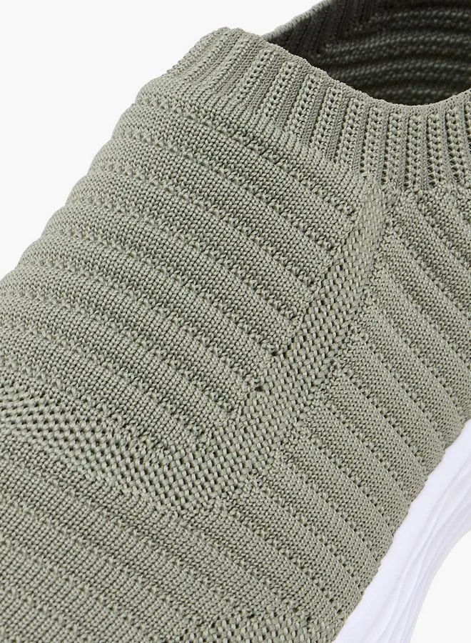 Oaklan By Shoexpress KHAKI Textured Slip-On Sneakers for Women | Best Price UAE