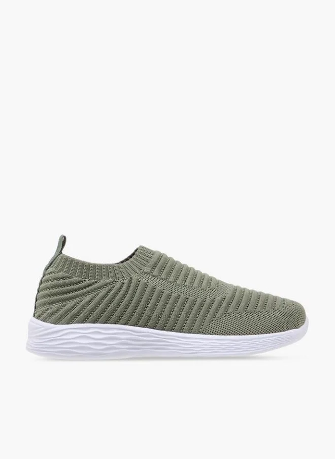 Oaklan By Shoexpress KHAKI Textured Slip-On Sneakers for Women | Best Price UAE