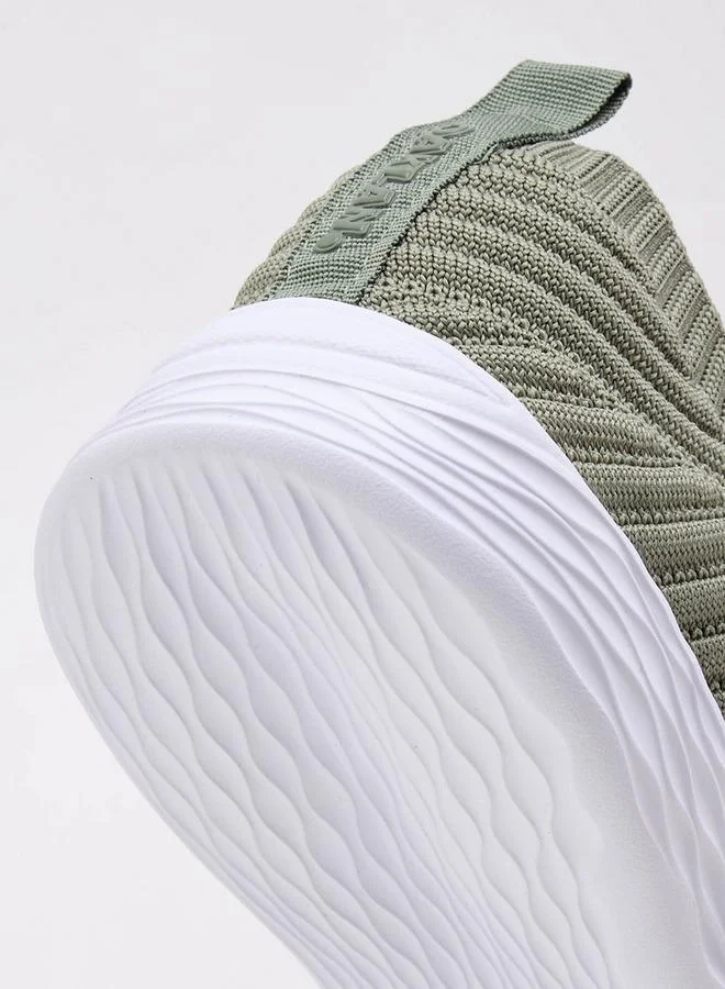 Oaklan By Shoexpress KHAKI Textured Slip-On Sneakers for Women | Best Price UAE