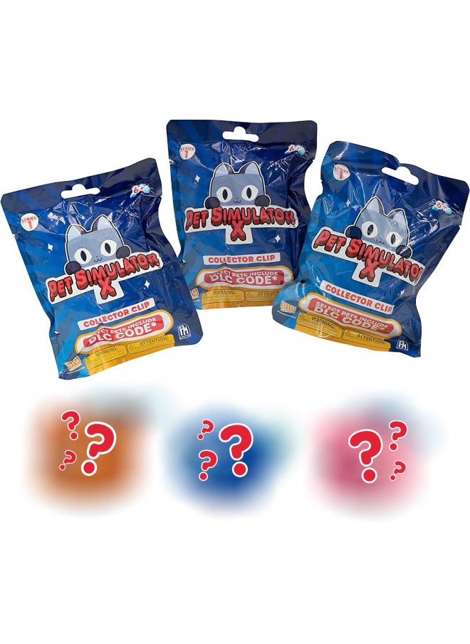 UCC Distributing PET Simulator X - Mystery Pet Minifigure Toys with Collector Clip - Blind Bags 3 Pack and Chance of DLC Code - Surprise Collectable  - Image 1