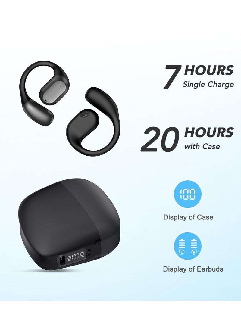 Digipace Open Ear Headphones Bluetooth 5.3 Earphones Air Conduction True Wireless Earphones, 14.2mm Big Drivers, Ultra-Light Sport Earbuds with Earhooks,Compatible with iPhone And Android  - Image 4