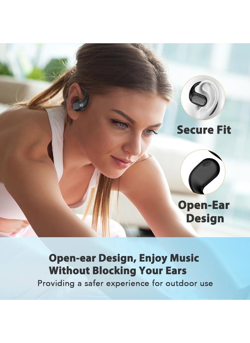 Digipace Open Ear Headphones Bluetooth 5.3 Earphones Air Conduction True Wireless Earphones, 14.2mm Big Drivers, Ultra-Light Sport Earbuds with Earhooks,Compatible with iPhone And Android  - Image 3