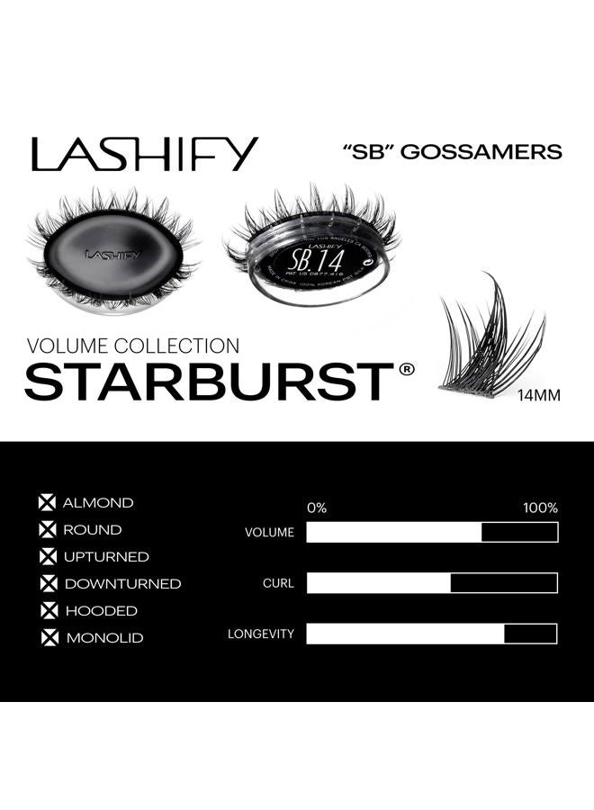 Lashify Starburst Eyelash Extension Refill Pack 14mm Gossamer The Ultimate Multi Layer Lashes with Multiple Lengths Black Easy DIY False Eyelashes - Image 3