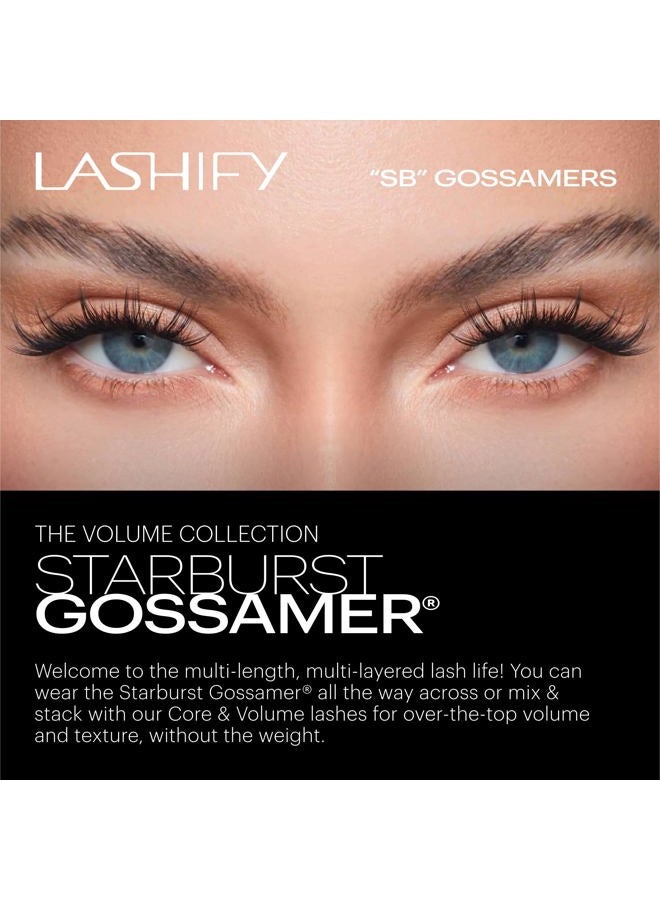 Lashify Starburst Eyelash Extension Refill Pack 14mm Gossamer The Ultimate Multi Layer Lashes with Multiple Lengths Black Easy DIY False Eyelashes - Image 2
