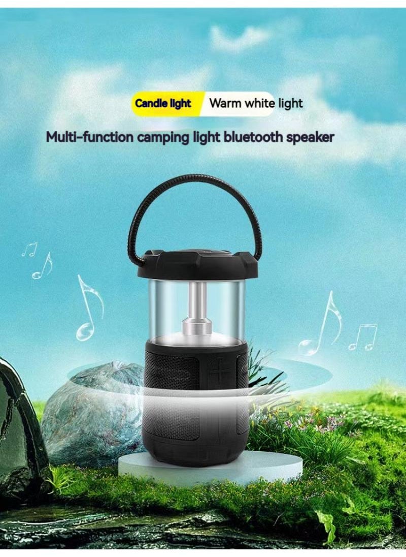 Generic Outdoor Camping Light Led Retro Handheld Tent Light Convenient Usb Charging Bluetooth Sound Camping Light（Black）  - Image 2