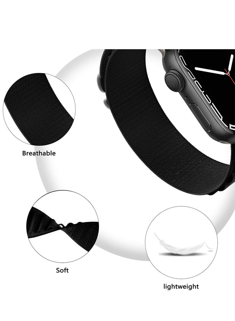 ELTRAZONE 4 Pack Alpine Loop Nylon Band Compatible with Apple Watch Band 42mm 44mm 45mm 49mm Women Men,Adjustable Metal G-Hook Strap for iWatch Ultra Series SE 8/7/6/5/4/3/2/1 - Image 3