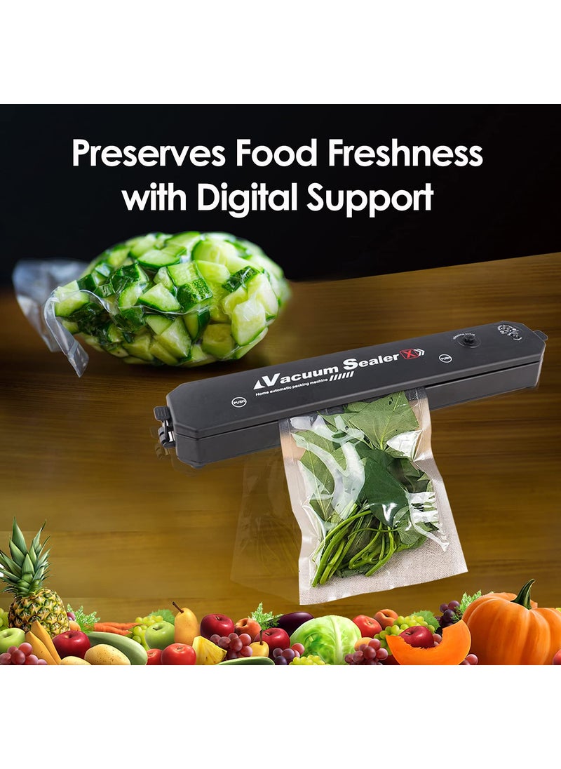 ORILEY ORILEY Vacuum Sealer Machine Powerful Electric Automatic Air Sealing Vacuum Packing Machine with 15 Preservation Bags for Fresh Fruits Meat and Vegetables 90W  - Image 4