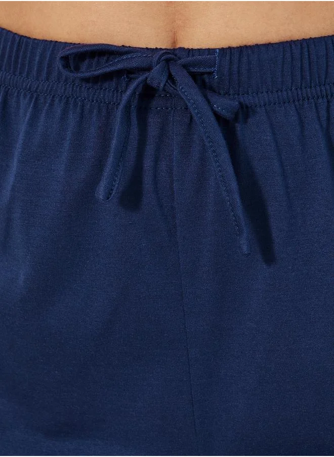 Styli Ruffle Sleeve Contrast Piping Shirt & Pyjama Set