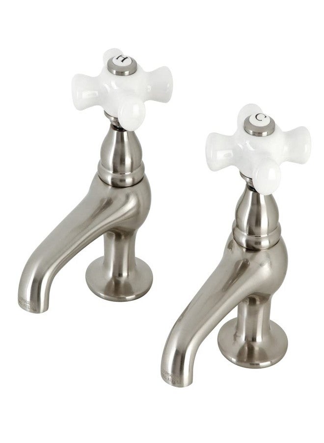 Kingston Brass CC9L8 Vintage Basin Tap Faucet, Brushed Nickel - Image 1