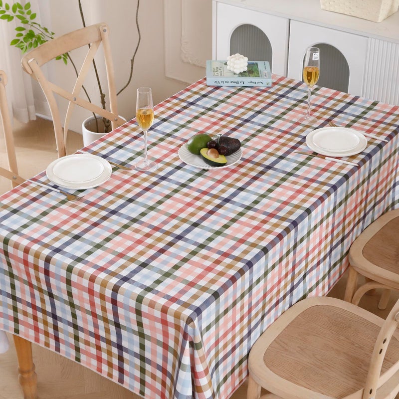 Walrus Heavy Duty Vinyl Tablecloth with Flannel Backing Waterproof Oil-Proof Plastic Table Cloth Stain-Resistant Wipeable Rectangle or Square Table Cover for Indoor and Outdoor (Color Checkered,52x70 Inch) - Image 5