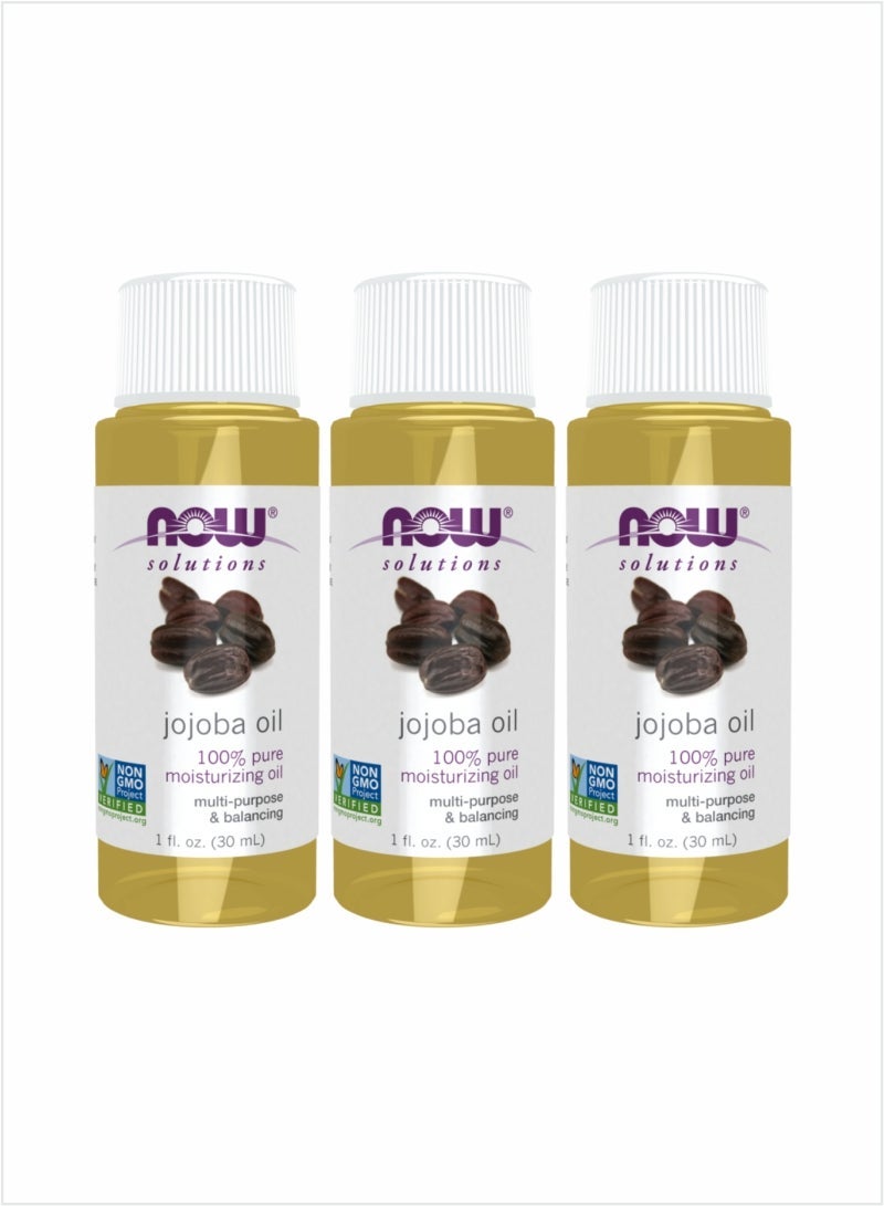 NOW Jojoba Oil - Natural Hydrating Formula, 30ml (Pack of 3)