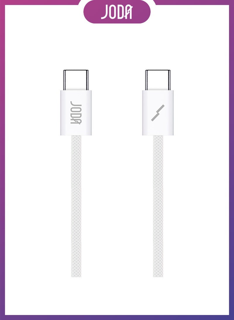 جودا سيلك 60W كيبل سي - سي  أبيض ، 1 متر – 🔌 شحن سريع 60 واط ⚡ – ، كابل شحن سريع 60 واط ⚡، كابل نايلون مجدول 💪، شحن سريع آمن 🛡️، كابل شحن للأجهزة الذكية 📱، شاحن متين 🔧، كابل شحن طويل العمر 🔋، شاحن جودا 🖤، شاحن كيبل سي 🔌، شحن فائق السرعة ⚡، كابل 1 متر 📏، شاحن للأيفون والاندرويد 📱🔋، كابل شحن قوي ومرن 💯. - Image 1