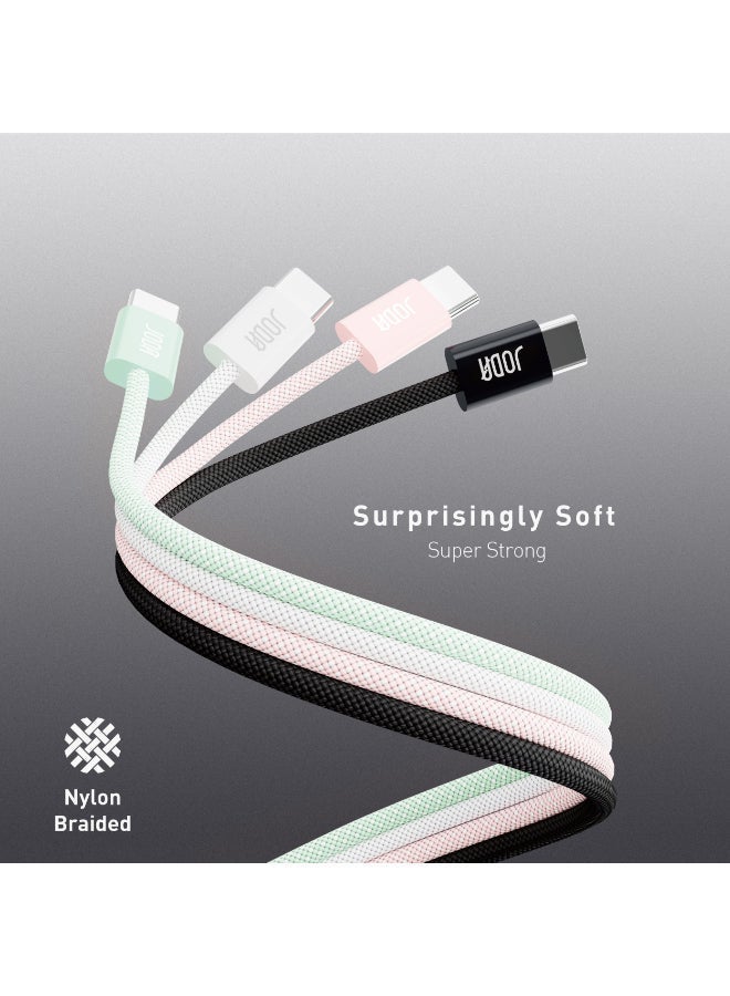 جودا سيلك 60W كيبل سي - سي  أبيض ، 1 متر – 🔌 شحن سريع 60 واط ⚡ – ، كابل شحن سريع 60 واط ⚡، كابل نايلون مجدول 💪، شحن سريع آمن 🛡️، كابل شحن للأجهزة الذكية 📱، شاحن متين 🔧، كابل شحن طويل العمر 🔋، شاحن جودا 🖤، شاحن كيبل سي 🔌، شحن فائق السرعة ⚡، كابل 1 متر 📏، شاحن للأيفون والاندرويد 📱🔋، كابل شحن قوي ومرن 💯. - Image 5
