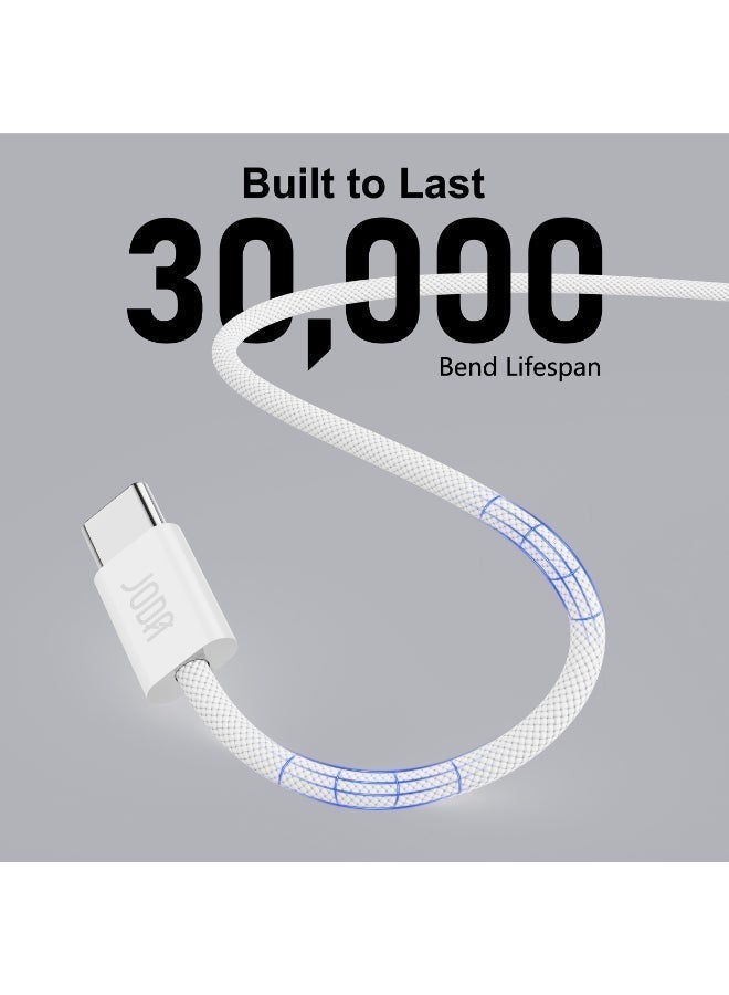 جودا سيلك 60W كيبل سي - سي  أبيض ، 1 متر – 🔌 شحن سريع 60 واط ⚡ – ، كابل شحن سريع 60 واط ⚡، كابل نايلون مجدول 💪، شحن سريع آمن 🛡️، كابل شحن للأجهزة الذكية 📱، شاحن متين 🔧، كابل شحن طويل العمر 🔋، شاحن جودا 🖤، شاحن كيبل سي 🔌، شحن فائق السرعة ⚡، كابل 1 متر 📏، شاحن للأيفون والاندرويد 📱🔋، كابل شحن قوي ومرن 💯. - Image 4