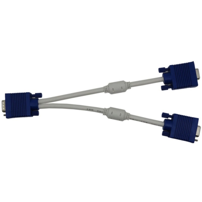 VGA Y Splitter Cable 1 Male VGA to 2 Female vga Splitter Cable, White Blue (MST-1495)