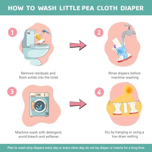Little Pea Leak-Proof Free Size Cloth Diapers for 3 Months-3 Years—3 Adjustable Diaper Cover, 3 Absorbent Pad (Fits 5Kg-18kg), Washable, Reusable, Rash-Free with 6-Hour Absorbency, Pack of 3 - Image 5