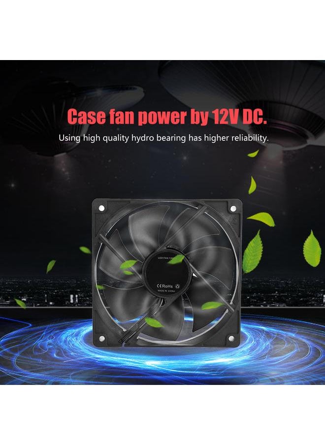 Thoraya 120mm PC Computer Case 12V DC Cooling Fan Large 4PIN & Small 3PIN Interface Cooling Fan (Black)  - Image 3