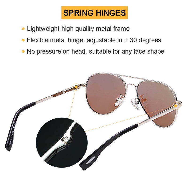 Gleyemor Small Aviator Sunglasses for Women and Men, 52MM Small Frame Polarized Aviators for Small Face (Silver/Blue Mirror) - Image 5