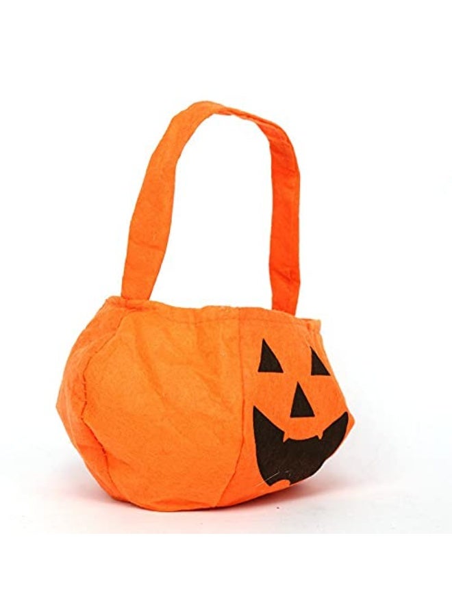2 Pack Pumpkin Candy Bags, Non-Woven Gift Bags for Kids Trick or Treat Bags, Treat Bags, Candy Bucket Halloween (B) - Image 3
