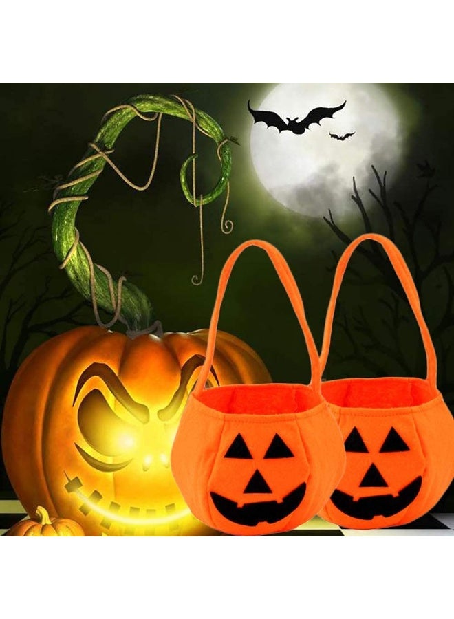 2 Pack Pumpkin Candy Bags, Non-Woven Gift Bags for Kids Trick or Treat Bags, Treat Bags, Candy Bucket Halloween (B) - Image 5