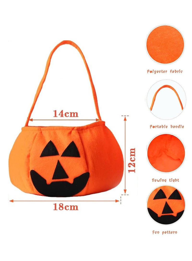 2 Pack Pumpkin Candy Bags, Non-Woven Gift Bags for Kids Trick or Treat Bags, Treat Bags, Candy Bucket Halloween (B) - Image 2