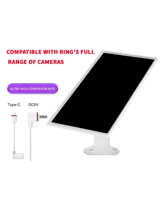 Solar Panel Charger for Ring Camera, Camcorder Solar Charger Compatible with Ring Stick Up Cam Battery, Stick Up Cam Pro Battery, Spotlight Cam Plus Battery, Spotlight Cam Pro Battery, 6W, 2 Pack - Image 1